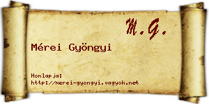 Mérei Gyöngyi névjegykártya